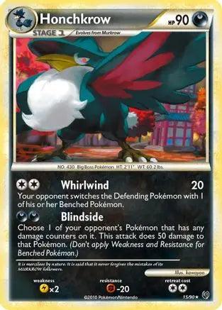 Honchkrow (15) - Reverse Holofoil Undaunted - Rare Undaunted Pokemon Single Squirtle Squad Card Shop.