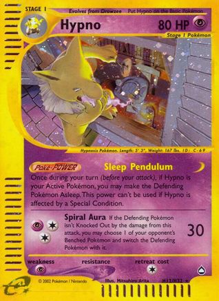 Hypno (H12) - Holofoil Aquapolis - Holo Rare Aquapolis Pokemon Single Squirtle Squad Card Shop.