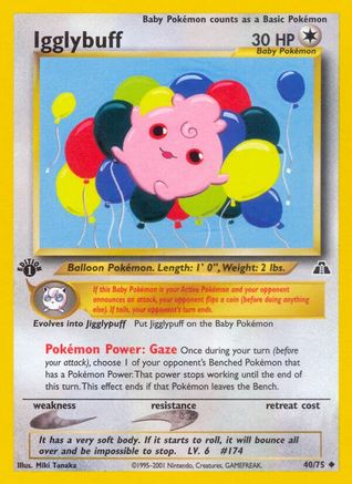 Igglybuff 040 - 1st Edition Neo Discovery - Uncommon Neo Discovery Pokemon Single Squirtle Squad Card Shop.