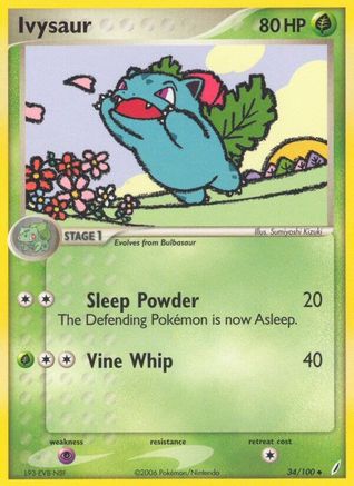 Ivysaur 034/100 Crystal Guardians - Uncommon Crystal Guardians Pokemon Single Squirtle Squad Card Shop.