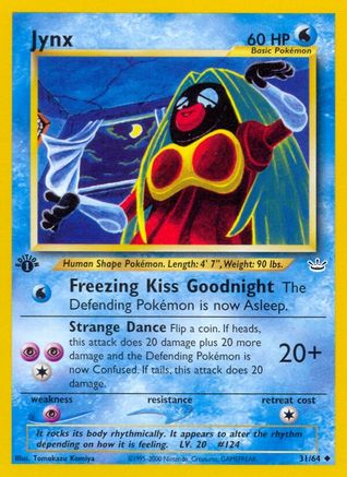 Jynx 031 - 1st Edition Neo Revelation - Uncommon Neo Revelation Pokemon Single Squirtle Squad Card Shop.