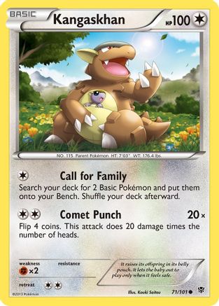 Kangaskhan 071 Plasma Blast - Common Plasma Blast Pokemon Single Squirtle Squad Card Shop.