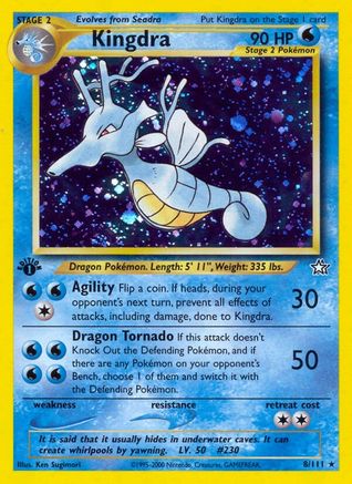 Kingdra 008 - 1st Edition Holofoil Neo Genesis - Holo Rare Neo Genesis Pokemon Single Squirtle Squad Card Shop.
