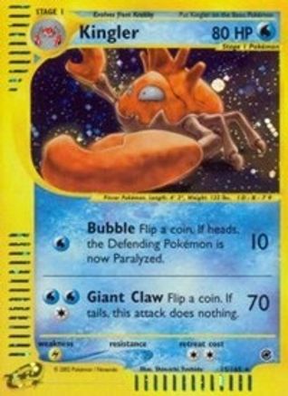 Kingler (15) - Reverse Holofoil Expedition - Holo Rare Expedition Pokemon Single Squirtle Squad Card Shop.