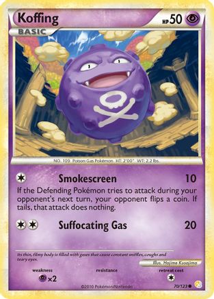 Koffing 070 HeartGold SoulSilver - Common HeartGold SoulSilver Pokemon Single Squirtle Squad Card Shop.