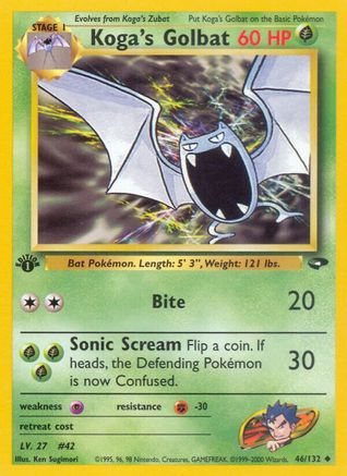 Koga's Golbat 046 - 1st Edition Gym Challenge - Uncommon Gym Challenge Pokemon Single Squirtle Squad Card Shop.