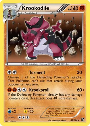 Krookodile 065/114 - Holofoil Black and White - Holo Rare Black and White Pokemon Single Squirtle Squad Card Shop.