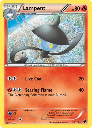Lampent - Reverse Holofoil Plasma Freeze - Uncommon Plasma Freeze Pokemon Single Squirtle Squad Card Shop.