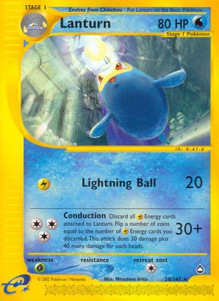 Lanturn (20) Aquapolis - Rare Aquapolis Pokemon Single Squirtle Squad Card Shop.
