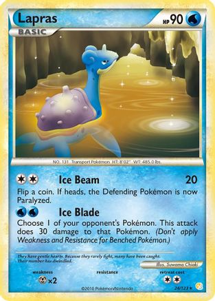 Lapras 024 HeartGold SoulSilver - Rare HeartGold SoulSilver Pokemon Single Squirtle Squad Card Shop.