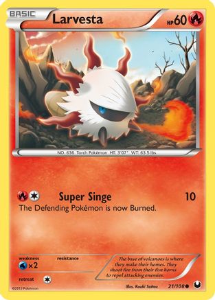 Larvesta (21) - Reverse Holofoil Dark Explorers - Common Dark Explorers Pokemon Single Squirtle Squad Card Shop.