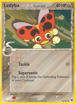 Ledyba (Delta Species) 053 - Reverse Holofoil Dragon Frontiers - Common Dragon Frontiers Pokemon Single Squirtle Squad Card Shop.