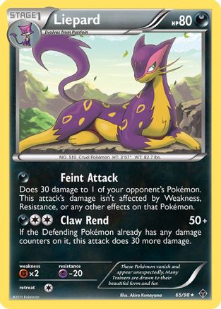 Liepard - Reverse Holofoil Emerging Powers - Rare Emerging Powers Pokemon Single Squirtle Squad Card Shop.