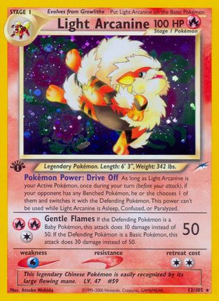 Light Arcanine - 1st Edition Holofoil Neo Destiny - Holo Rare Neo Destiny Pokemon Single Squirtle Squad Card Shop.