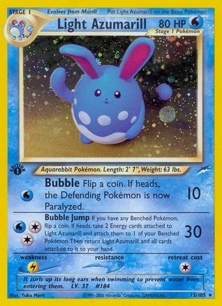 Light Azumarill 013 - 1st Edition Holofoil Neo Destiny - Holo Rare Neo Destiny Pokemon Single Squirtle Squad Card Shop.