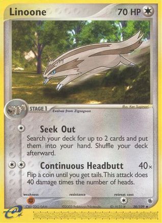 Linoone - Reverse Holofoil Ruby and Sapphire - Uncommon Ruby and Sapphire Pokemon Single Squirtle Squad Card Shop.