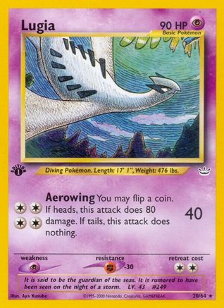 Lugia 020 - 1st Edition Neo Revelation - Rare Neo Revelation Pokemon Single Squirtle Squad Card Shop.