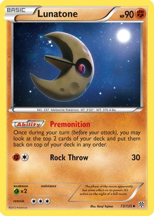 Lunatone - Reverse Holofoil Plasma Storm - Uncommon Plasma Storm Pokemon Single Squirtle Squad Card Shop.