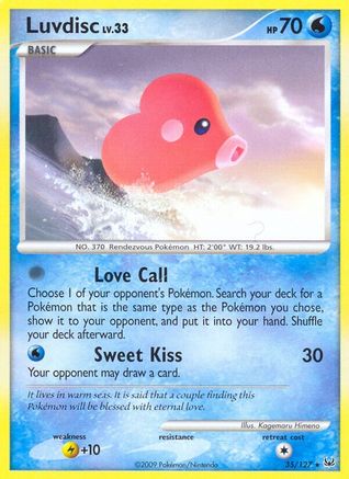 Luvdisc - Reverse Holofoil Platinum - Rare Platinum Pokemon Single Squirtle Squad Card Shop.