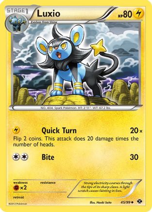Luxio (45) - Reverse Holofoil Next Destinies - Uncommon Next Destinies Pokemon Single Squirtle Squad Card Shop.