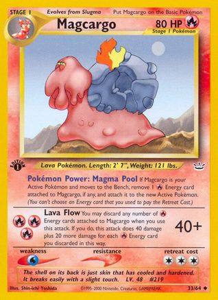 Magcargo 033 - 1st Edition Neo Revelation - Uncommon Neo Revelation Pokemon Single Squirtle Squad Card Shop.