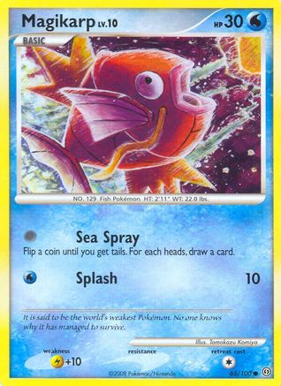 Magikarp 065 - Reverse Holofoil Stormfront - Common Stormfront Pokemon Single Squirtle Squad Card Shop.