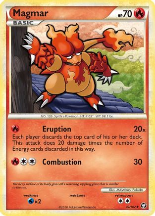 Magmar - Reverse Holofoil Triumphant - Uncommon Triumphant Pokemon Single Squirtle Squad Card Shop.
