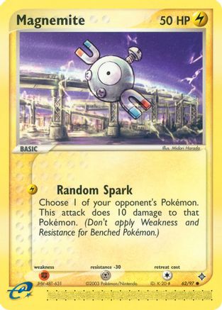 Magnemite 062/97 - Reverse Holofoil Dragon - Common Dragon Pokemon Single Squirtle Squad Card Shop.