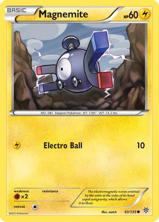 Magnemite (43) - Reverse Holofoil Plasma Storm - Common Plasma Storm Pokemon Single Squirtle Squad Card Shop.