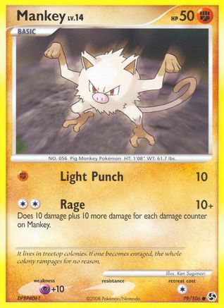 Mankey 79/106 – Reverse Holofoil Great Encounters – Common