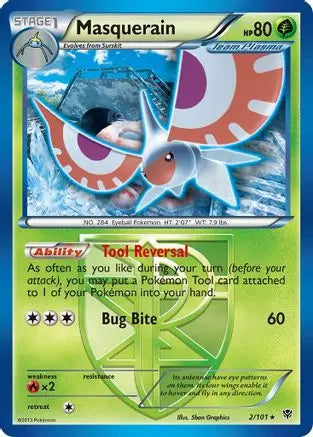 Masquerain (Team Plasma)/101 - Reverse Holofoil Plasma Blast - Rare