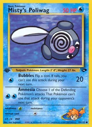 Misty's Poliwag 089 - 1st Edition Gym Challenge - Common