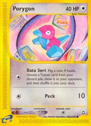 Porygon (103a) (103a) 103a - Reverse Holofoil Aquapolis - Common