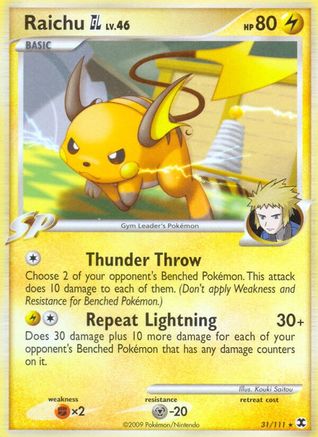 Raichu GL - Reverse Holofoil Rising Rivals - Rare Rising Rivals Pokemon Single Squirtle Squad Card Shop.