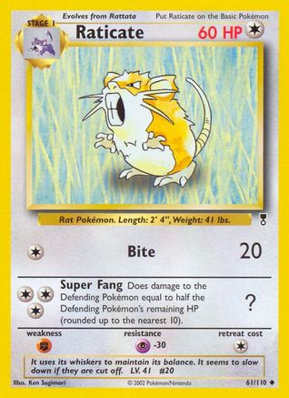 Raticate - Reverse Holofoil Legendary Collection - Uncommon Legendary Collection Pokemon Single Squirtle Squad Card Shop.