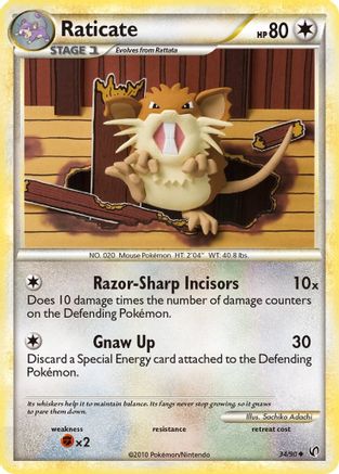 Raticate 034/90 Undaunted - Uncommon Undaunted Pokemon Single Squirtle Squad Card Shop.