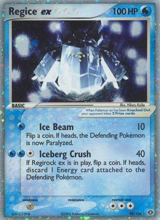 Regice ex - Holofoil Emerald - Ultra Rare Emerald Pokemon Single Squirtle Squad Card Shop.