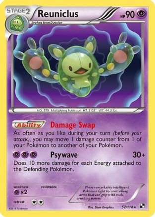 Reuniclus/114 - Reverse Holofoil Black and White - Holo Rare Black and White Pokemon Single Squirtle Squad Card Shop.
