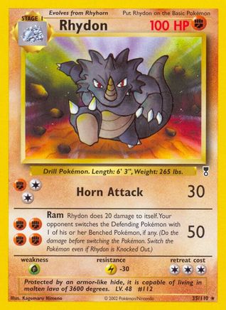 Rhydon - Reverse Holofoil Legendary Collection - Rare Legendary Collection Pokemon Single Squirtle Squad Card Shop.