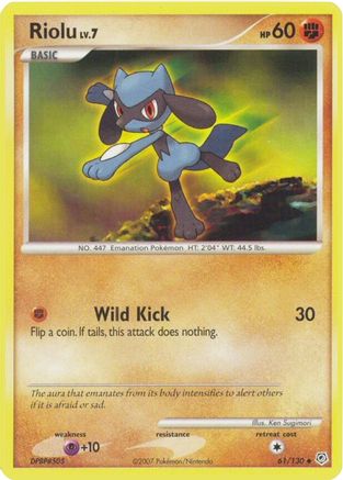 Riolu 061 - Reverse Holofoil Diamond and Pearl - Uncommon Diamond and Pearl Pokemon Single Squirtle Squad Card Shop.