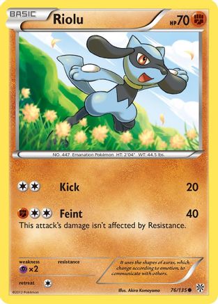 Riolu (76) - Reverse Holofoil Plasma Storm - Common Plasma Storm Pokemon Single Squirtle Squad Card Shop.