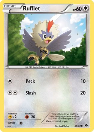 Rufflet (86) Emerging Powers - Common Emerging Powers Pokemon Single Squirtle Squad Card Shop.