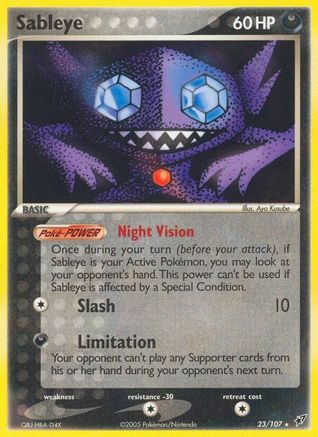 Sableye 023 - Reverse Holofoil Deoxys - Rare Deoxys Pokemon Single Squirtle Squad Card Shop.