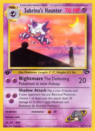 Sabrina's Haunter 055 - 1st Edition Gym Challenge - Uncommon Gym Challenge Pokemon Single Squirtle Squad Card Shop.