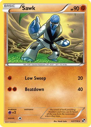 Sawk Black and White - Rare Black and White Pokemon Single Squirtle Squad Card Shop.