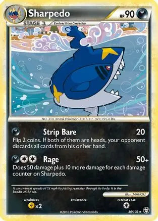 Sharpedo - Reverse Holofoil Triumphant - Rare