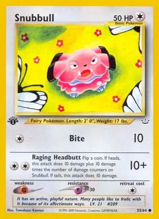Snubbull 055 - 1st Edition Neo Revelation - Common Neo Revelation Pokemon Single Squirtle Squad Card Shop.