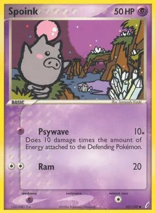 Spoink 062 - Reverse Holofoil Crystal Guardians - Common
