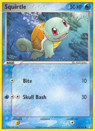 Squirtle 063/100 - Reverse Holofoil Crystal Guardians - Common