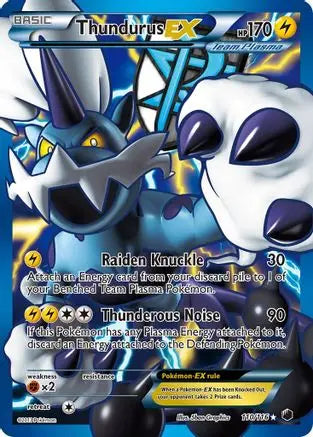 Thundurus EX (Team Plasma) (110 Full Art) - Holofoil Plasma Freeze - Ultra Rare